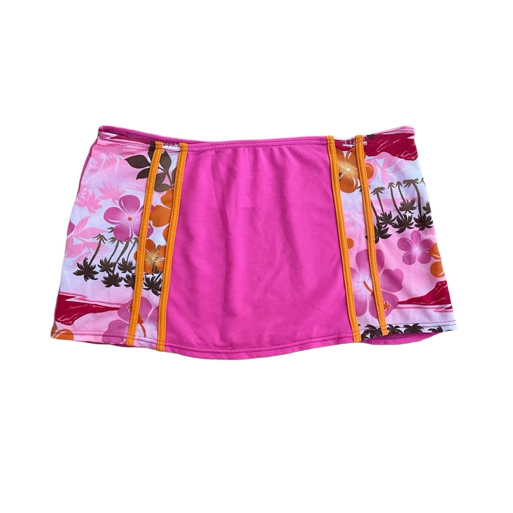 Girls’ Pink and Orange Mesh Swim Skirt Cover Up